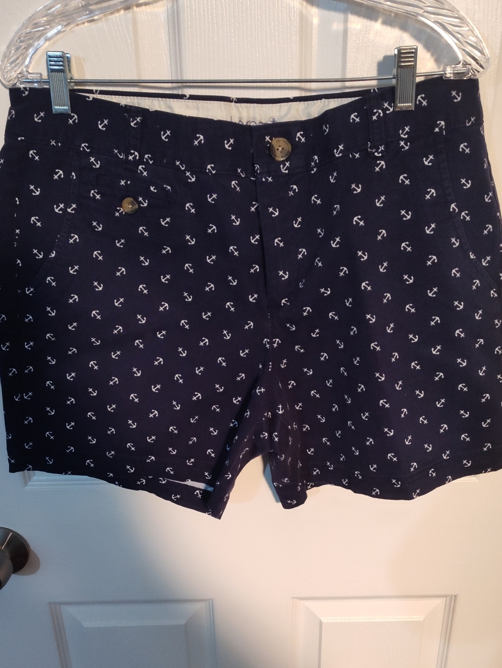 Dockers Navy Shorts with White Anchor Print Trim